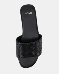 SAIGE BLACK Flat Sandals