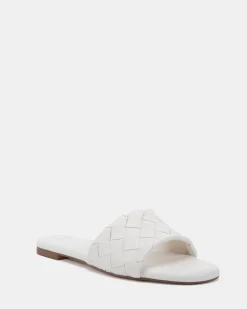 SAIGE WHITE Flat Sandals
