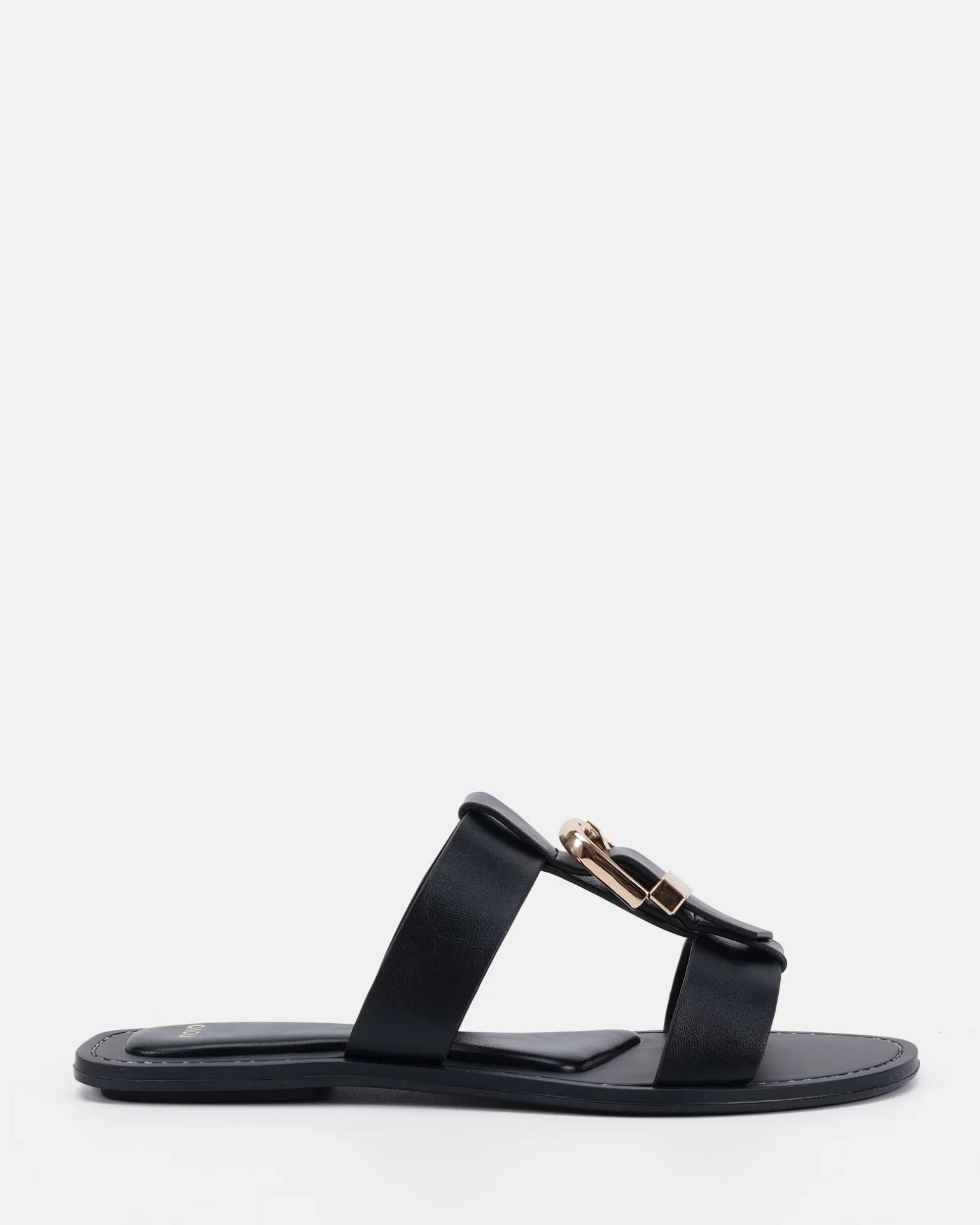 SANIYAH BLACK Flat Sandals