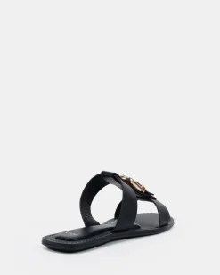 SANIYAH BLACK Flat Sandals