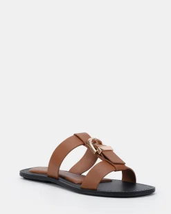 SANIYAH CAMEL Flat Sandals