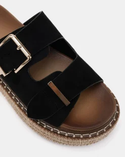 SAZKIA Black Suede Sandals