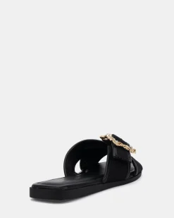 SCOTT BLACK LINEN Sandals