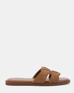 SEAMUS CARAMEL Flat Sandals