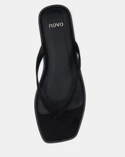 SHAKE Black Suede Sandals