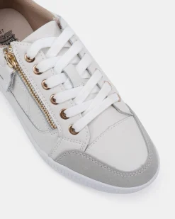 SHANIA RIVERS WHITE Lace Up Sneakers