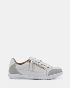 SHANIA RIVERS WHITE Lace Up Sneakers