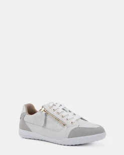SHANIA RIVERS WHITE Lace Up Sneakers