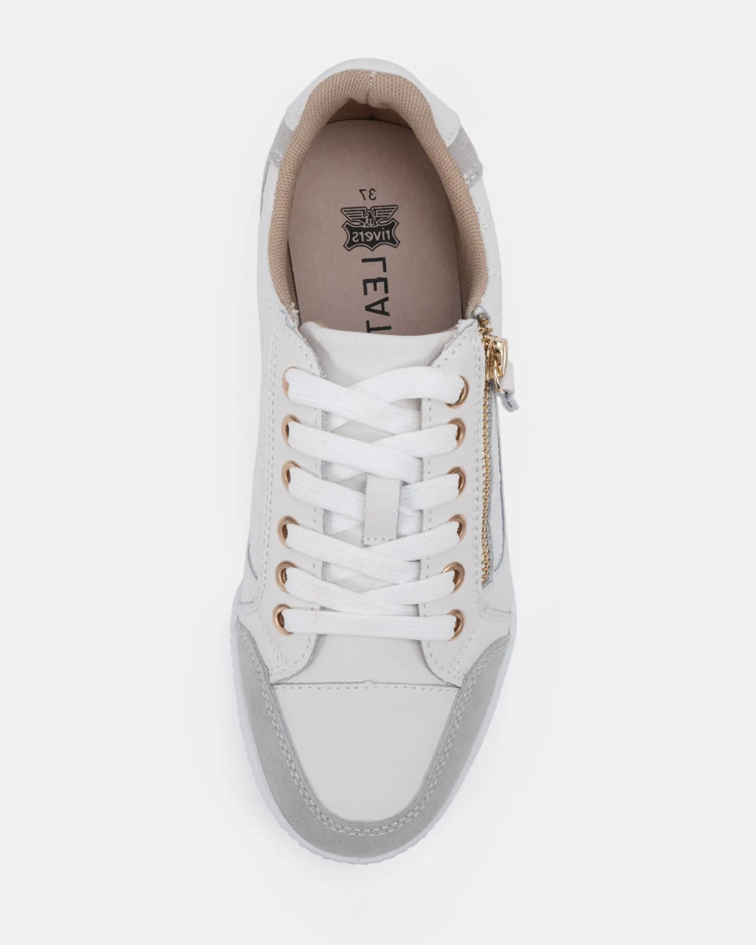 SHANIA RIVERS WHITE Lace Up Sneakers