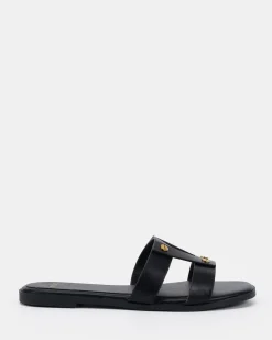 SHAY BLACK Flat Sandals