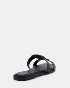 SHAY BLACK Flat Sandals