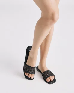 SLADE BLACK Flat Sandals