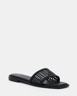 SLADE BLACK Flat Sandals