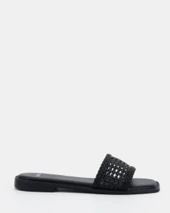 SLADE BLACK Flat Sandals