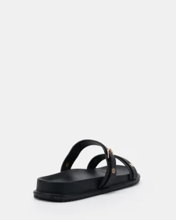 SORAYA BLACK Flat Sandals