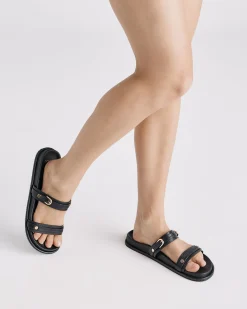 SORAYA BLACK Flat Sandals