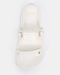 SORAYA WHITE Flat Sandals