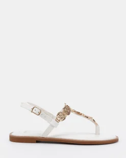 STAZIE WHITE Strappy Sandals