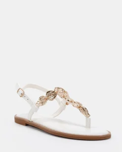 STAZIE WHITE Strappy Sandals