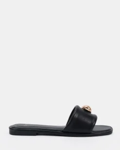 SULTAN BLACK Flat Sandals