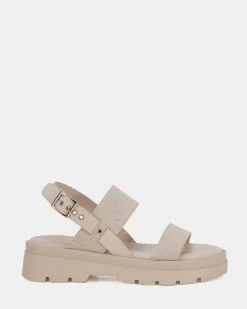 TAFFY CREAM LINEN Strappy Sandals