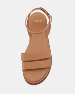 TAHJ CAMEL Strappy Sandals