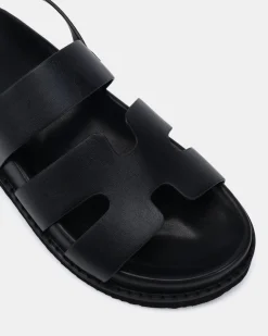 TARQUIN BLACK Flat Sandals