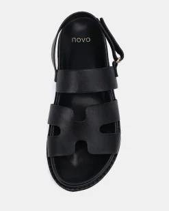 TARQUIN BLACK Flat Sandals