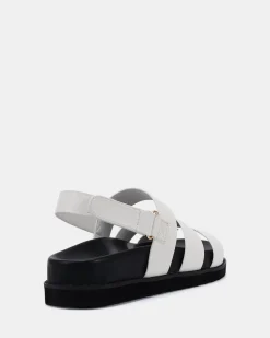 TARQUIN WHITE Flat Sandals