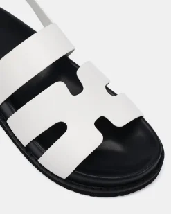 TARQUIN WHITE Flat Sandals