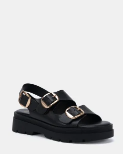 TARTY BLACK Flat Sandals