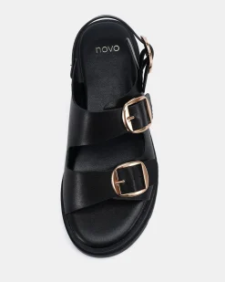 TARTY BLACK Flat Sandals