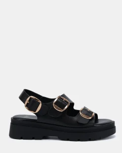 TARTY BLACK Flat Sandals