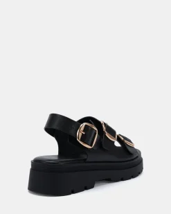TARTY BLACK Flat Sandals