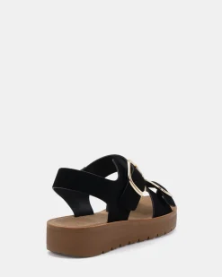 TAVOR BLACK Strappy Sandals