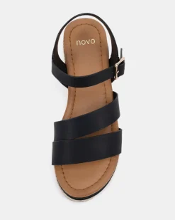 THEIA BLACK Flat Sandals
