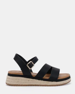 THEIA BLACK Flat Sandals