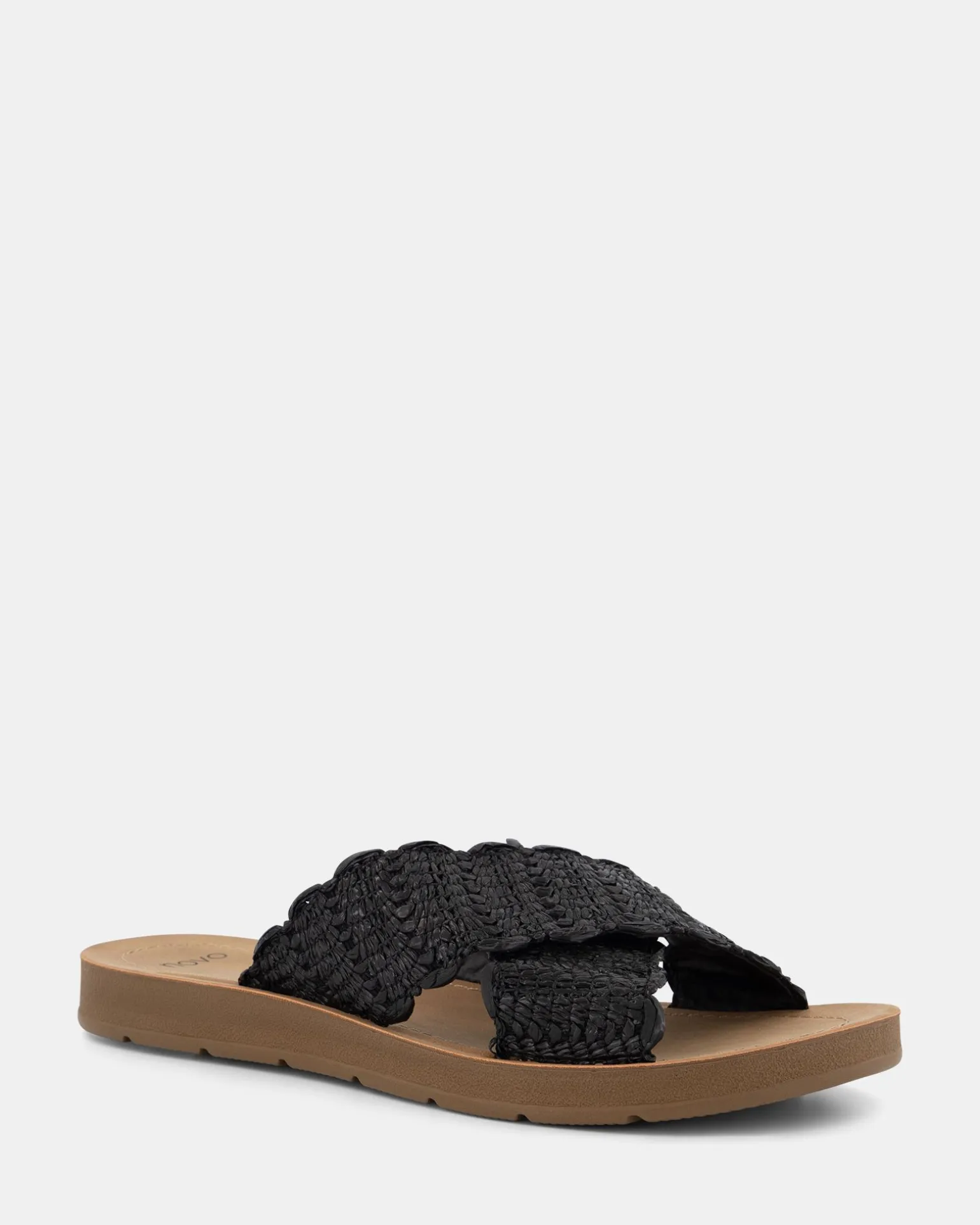 THIAGO BLACK RAFFIA Sandals