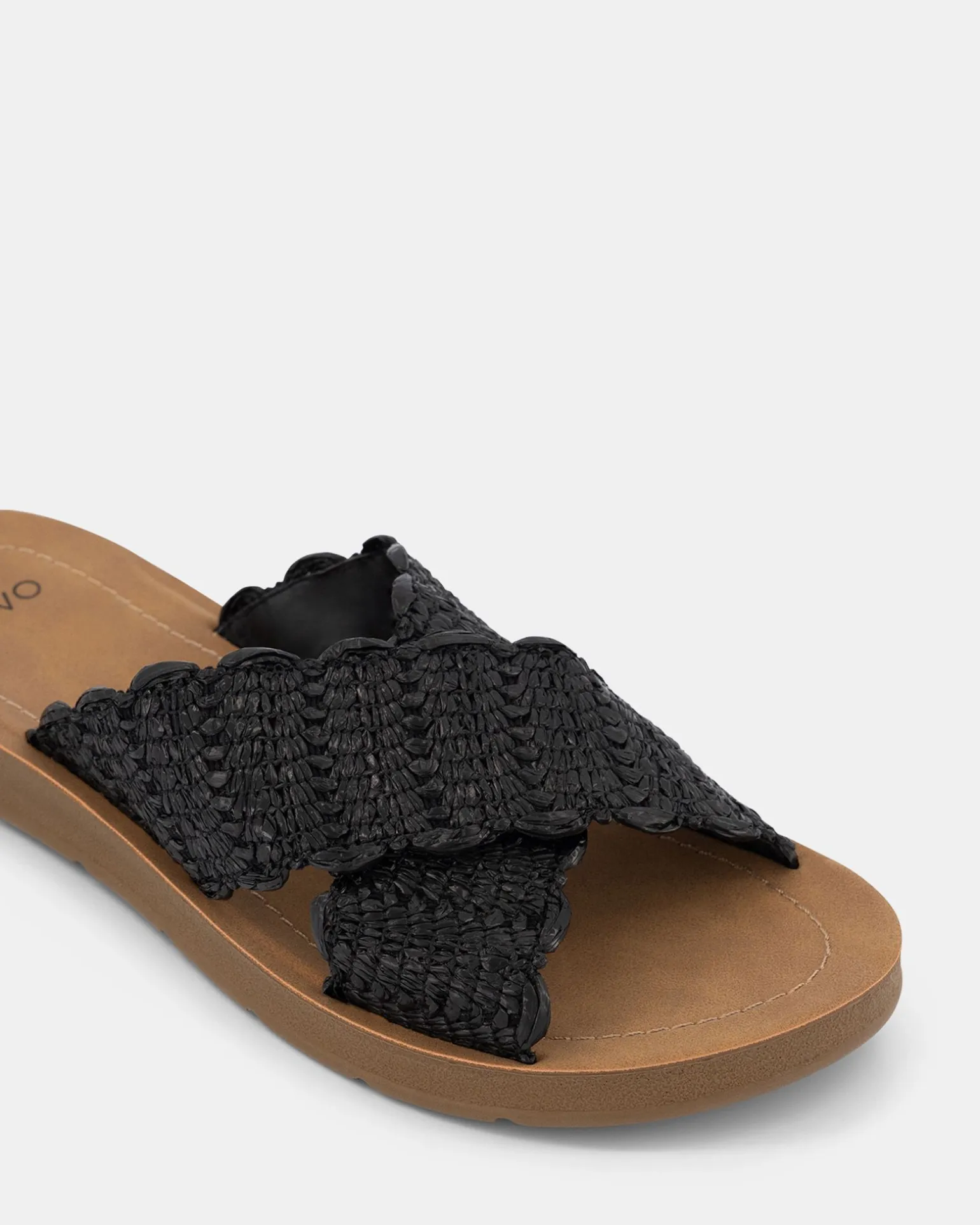 THIAGO BLACK RAFFIA Sandals