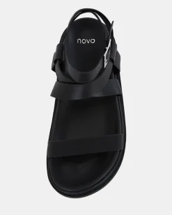 TITUS BLACK Strappy Sandals