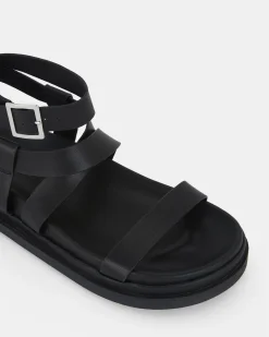TITUS BLACK Strappy Sandals