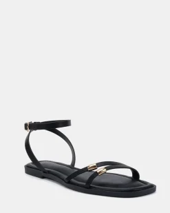 TYTAN BLACK Flat Sandals