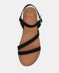 TZIVIA BLACK Strappy Sandals