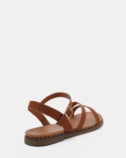 TZIVIA CARAMEL Strappy Sandals