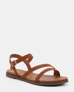 TZIVIA CARAMEL Strappy Sandals