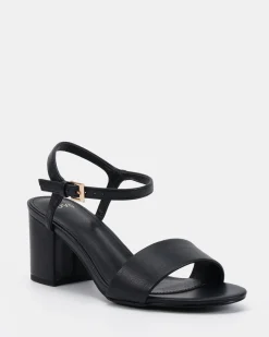 UDACIOUS Black Smooth Low Heels