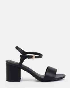 UDACIOUS Black Smooth Low Heels