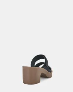 ULEMA BLACK Open Toe Heels