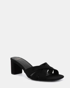ULLIAM Black Suede Mid Heels