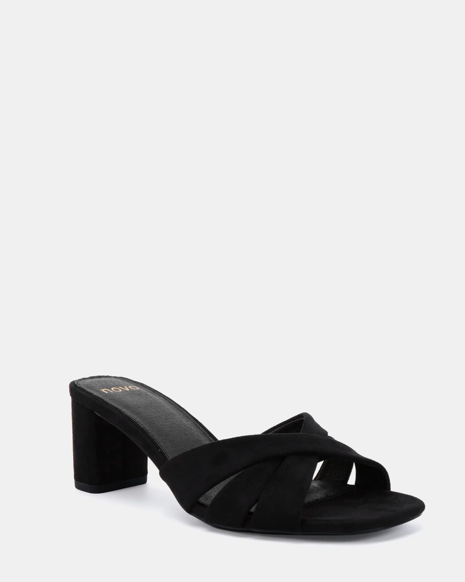 ULLIAM Black Suede Mid Heels